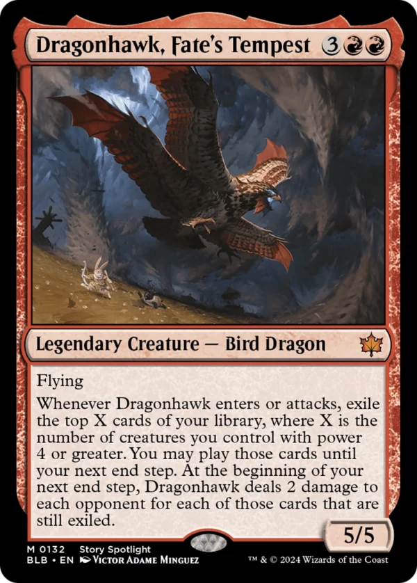 Dragonhawk, Fate's Tempest - Bloomburrow #132 (Foil)